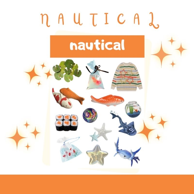

sticker sheet nautical aesthetic bisa untuk deco, scrapbook, journaling, phonecase
