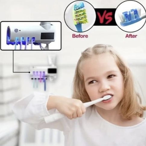 KODE B49D VINEX  Rak Tempat Sikat Gigi Odol Otomatis Dispenser Odol Otomatis Smart Automatic Toothbr