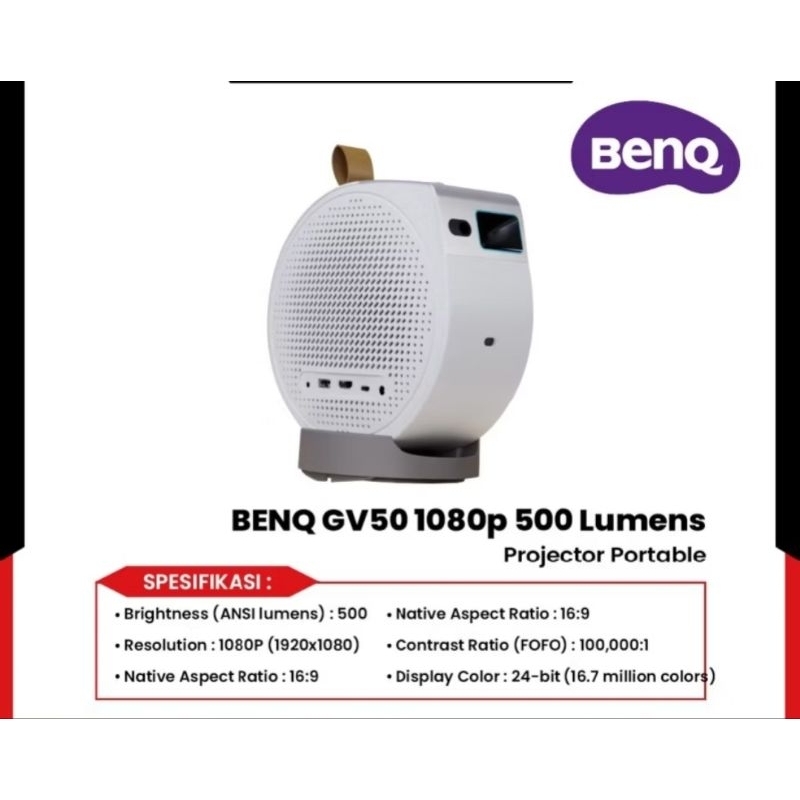 benQ GV50  proyektor 500 lumens bekas
