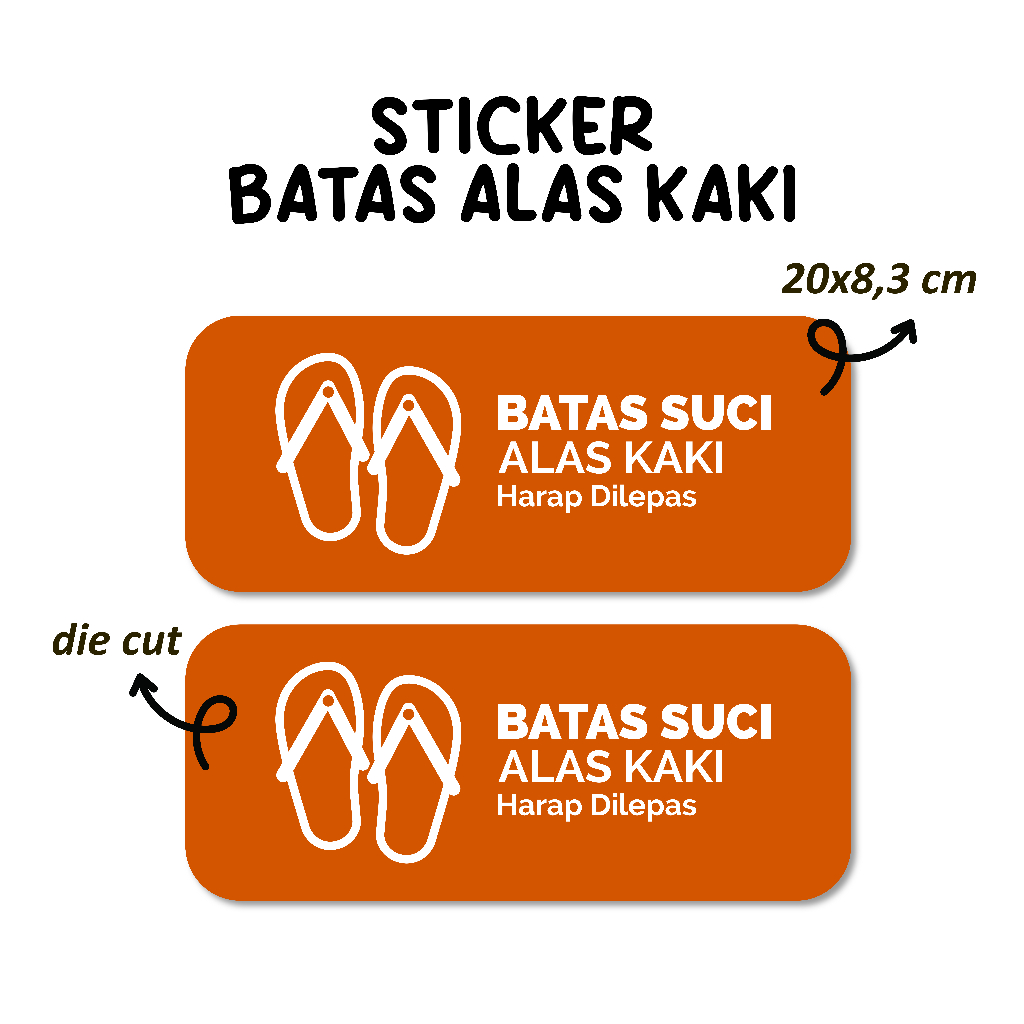 

Stiker Batas Suci Alas Kaki Harap Dilepas Stiker Awet Tahan Air Sudah Dipotong Sticker Vinyl Laminasi Glossy Die Cut Warna Biru Cerah 20x8,3 cm
