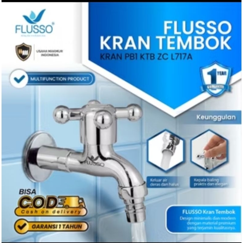 Kran Air Merk Flusso Chrome 601