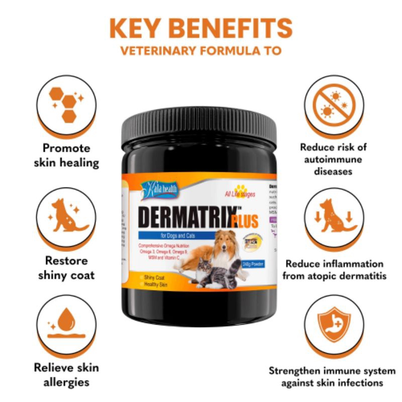 Kalahealth Dermatrix Plus Powder - vitamin bulu & kulit anjing kucing