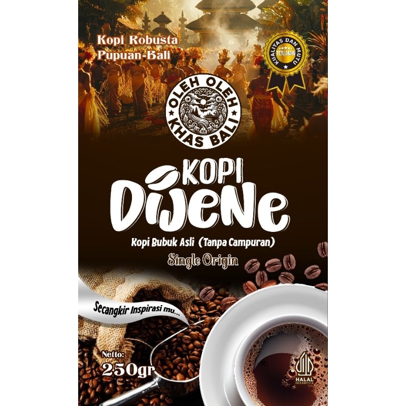 

Kopi Bubuk Robusta Pupuan Bali. Original Bali Coffee. Kemasan 250gr dan 500gr. Produk 100℅ kopi murni