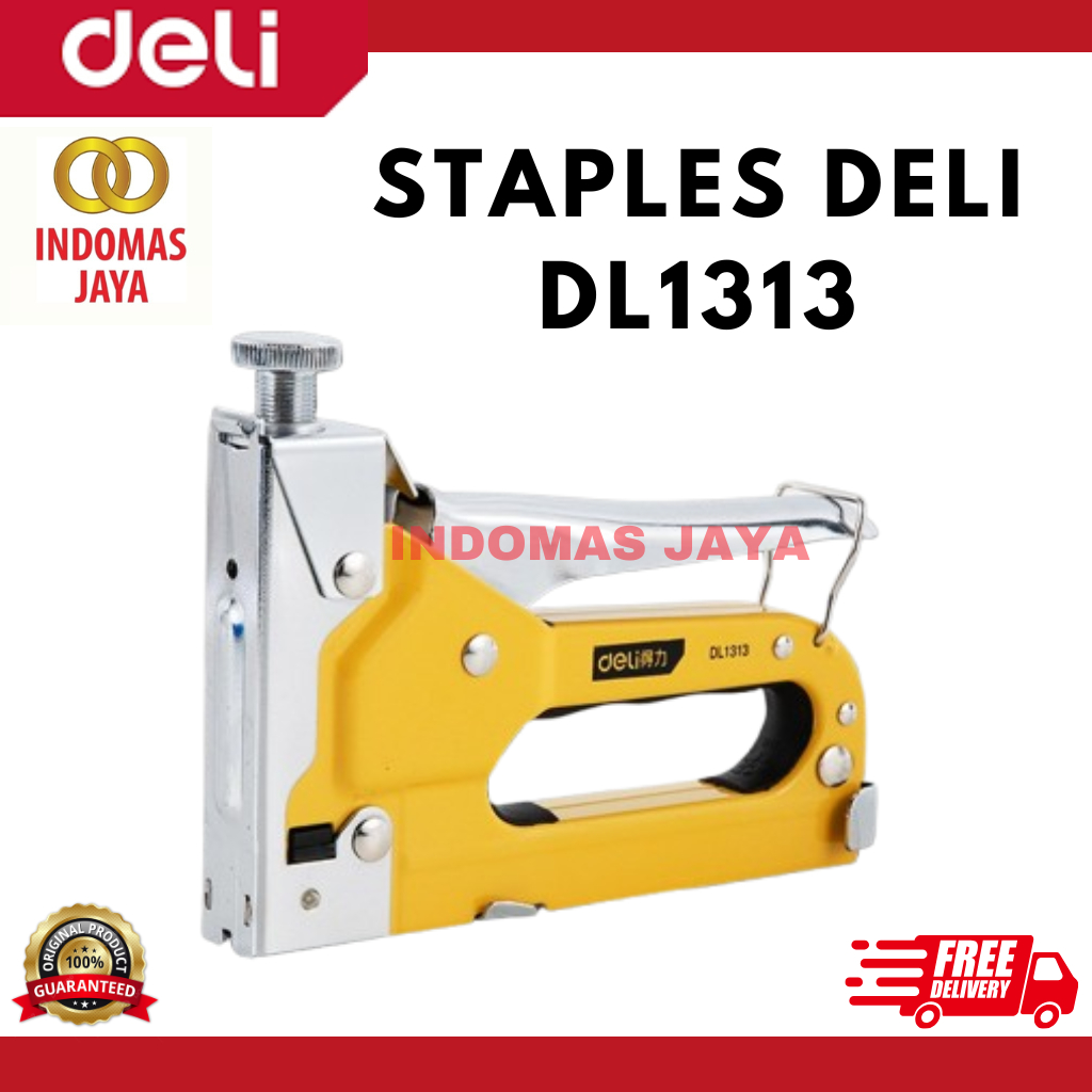 

Deli Staple Gun/Staples Tembak 3 in 1 Chromium molybdenum Bisa 3 Jenis Staples EDL1313 /Alat Perkakas