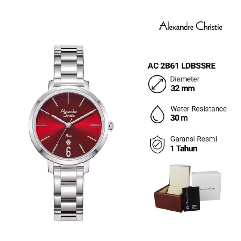 Best Seller Jam Tangan Wanita Alexander Christie AC 2B61 LDBSSRE Analog Stainless Steel Original