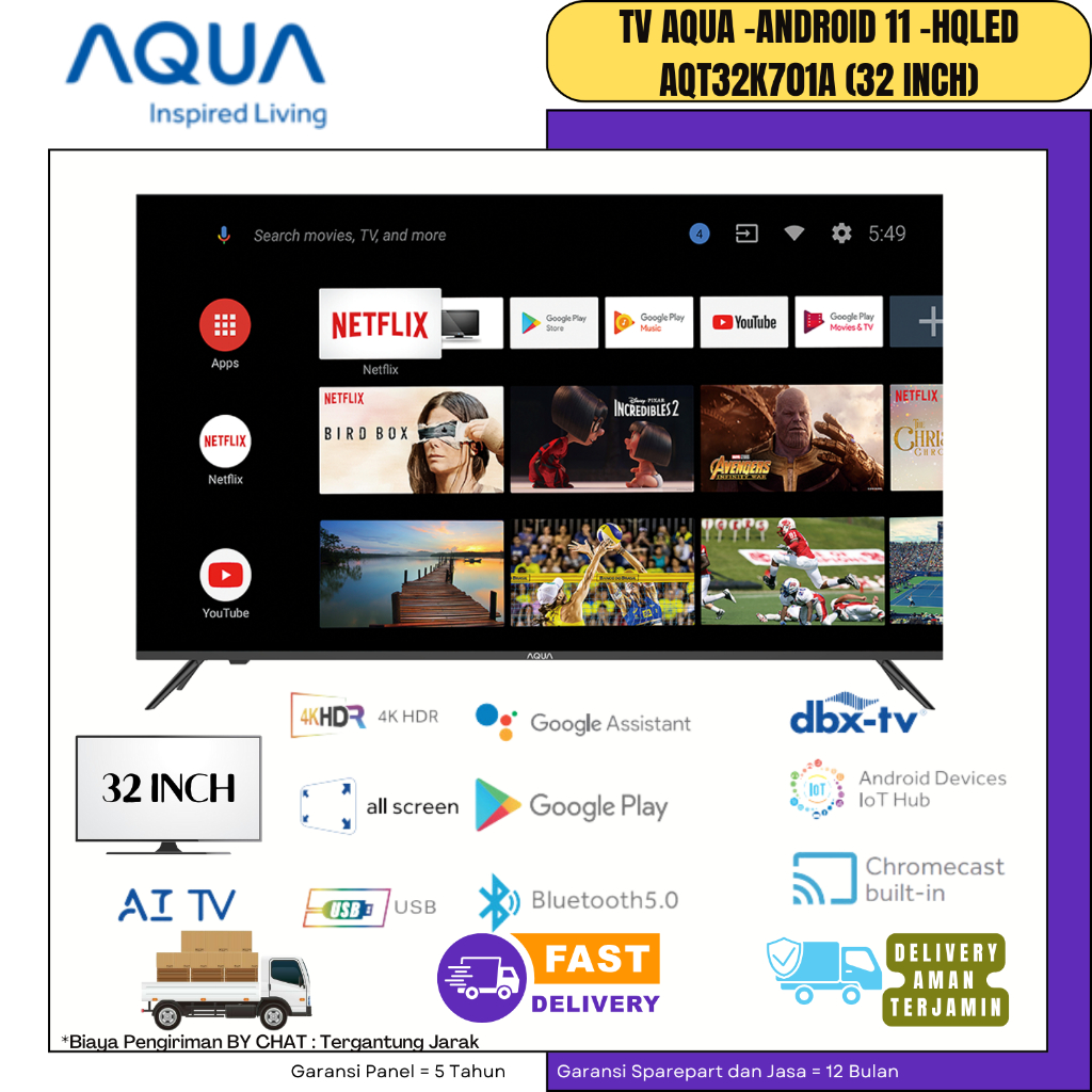 TV AQUA AQT32K701A (32 INCH), LE58AQT6700UG (58 INCH) -4 K HDR -ANDROID TV