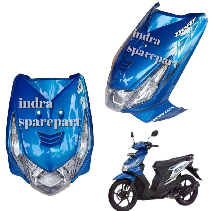 Full Set Tameng Body Depan Honda Beat Karbu 2008 - 2012 Biru Muda