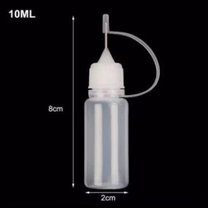 TS Botol Tetes 10ml + Tutup Needle Dropper Bottle 10ml Liquid / Botol Jarum Kosong