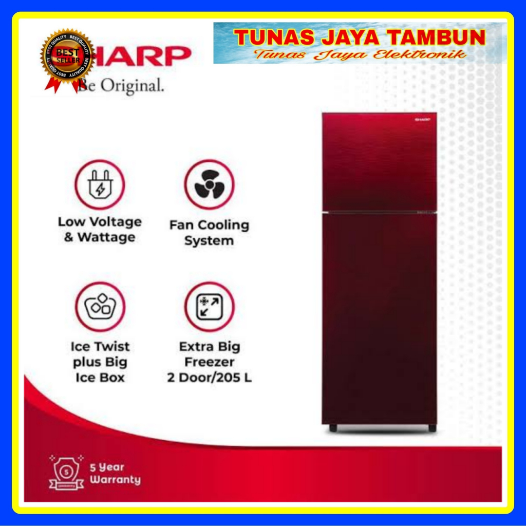 KULKAS SHARP SJ-246 XG / KULKAS SHARP 2 PINTU 205 LITER 246 XG / SHARP SJ 246 XG-MR / SJ 246 XG-MS