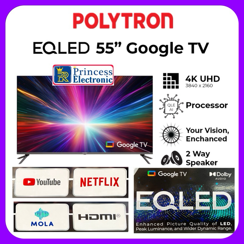 POLYTRON Smart Google EQLED TV 55 Inch PLD 55QG9059