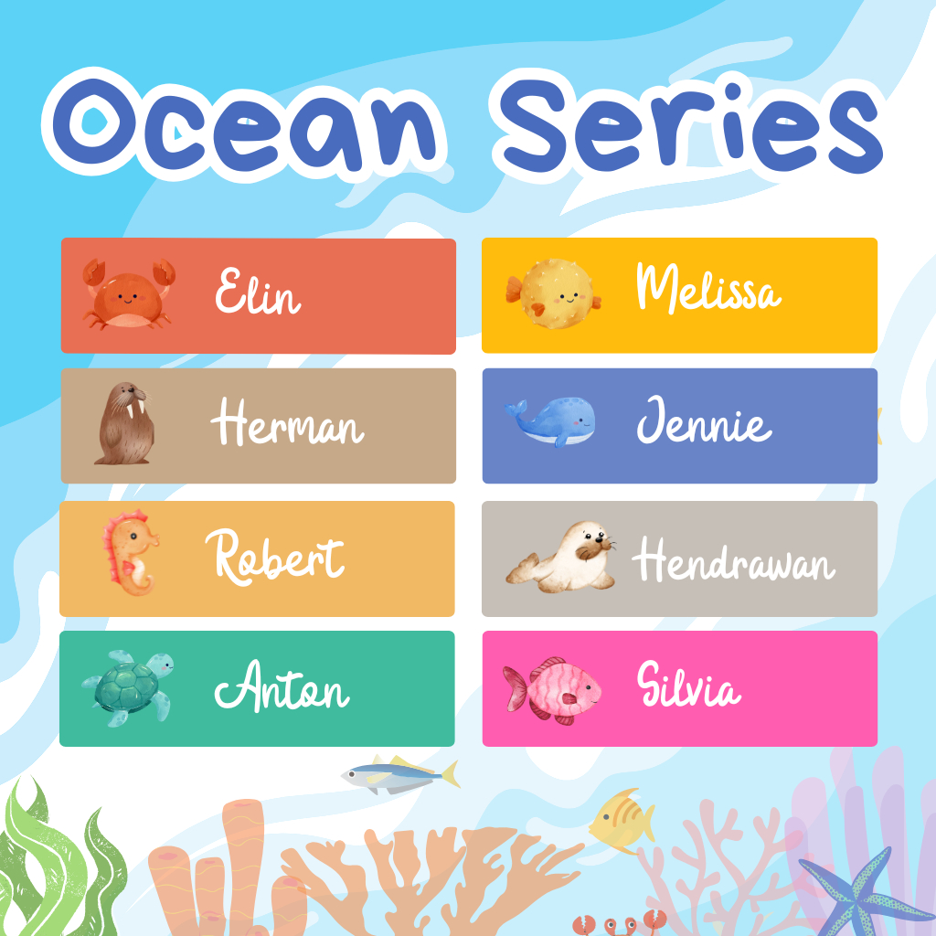 

OCEAN SERIES - Stiker Anak tebal glossy Aesthetic Lucu