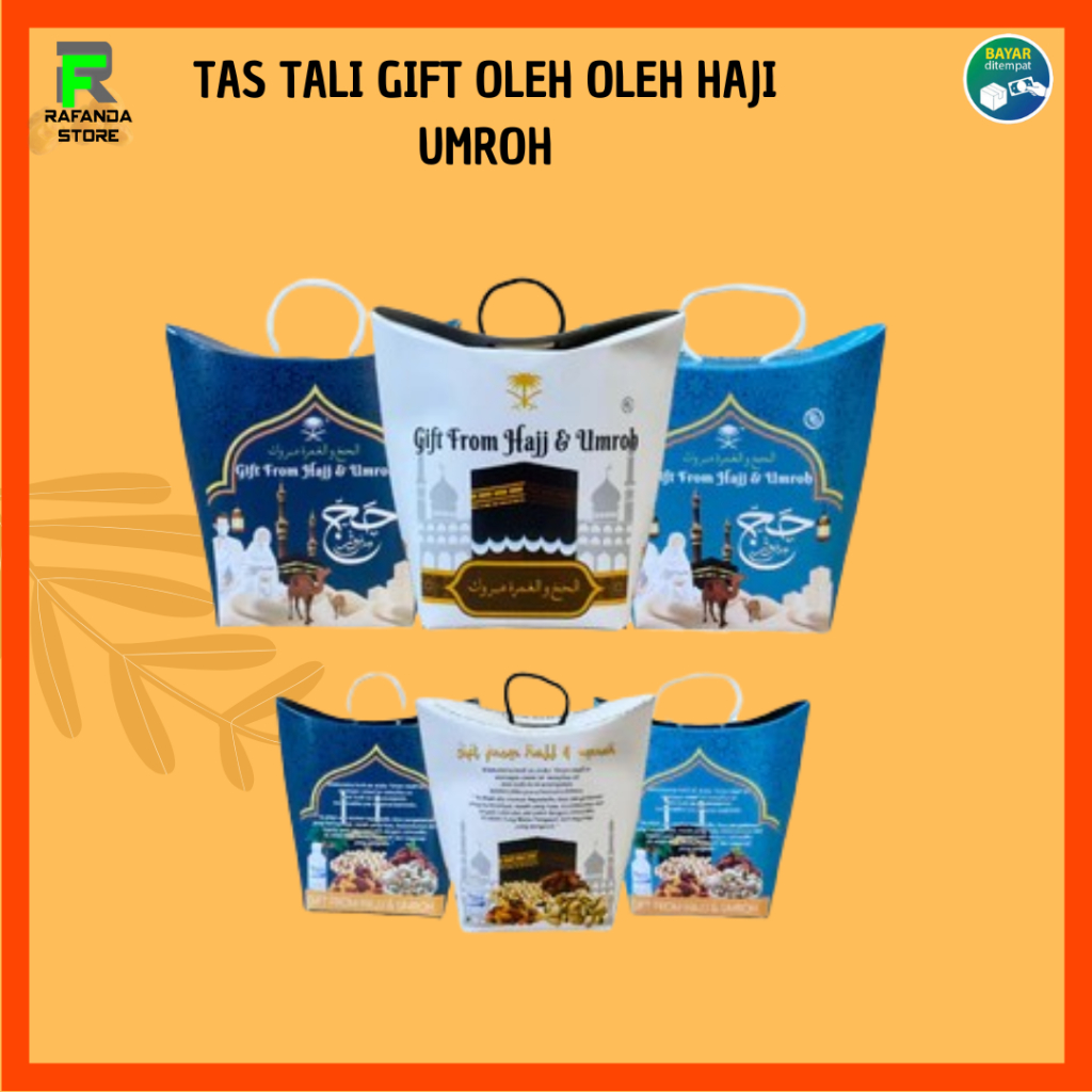 

1 Pack (isi 50pcs) Tas Tali / Dus Goodie Bag Paketan / Gift Box / Tote Bag Oleh Oleh Haji dan Umroh