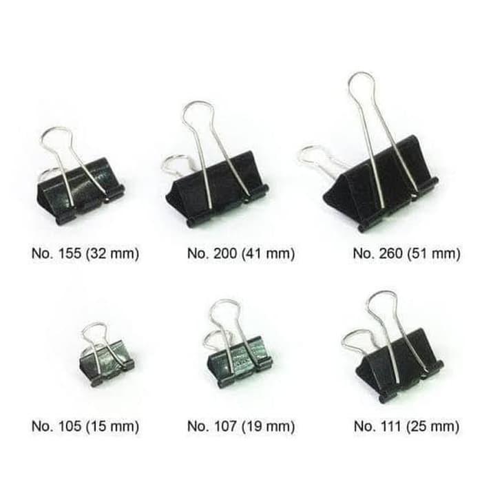 

(1 PACK ISI 12) BINDER CLIP KENKO NO. 105 N0. 107 NO. 111 NO. 155 NO. 200 NO. 260 BINDER CLIP PENJEPIT KERTAS | M21 STATIONERY