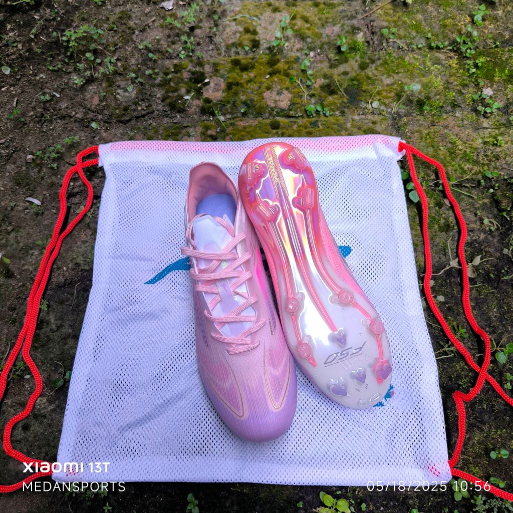 Sepatu Bola Soccer Adizero F50 White Pink LY FG