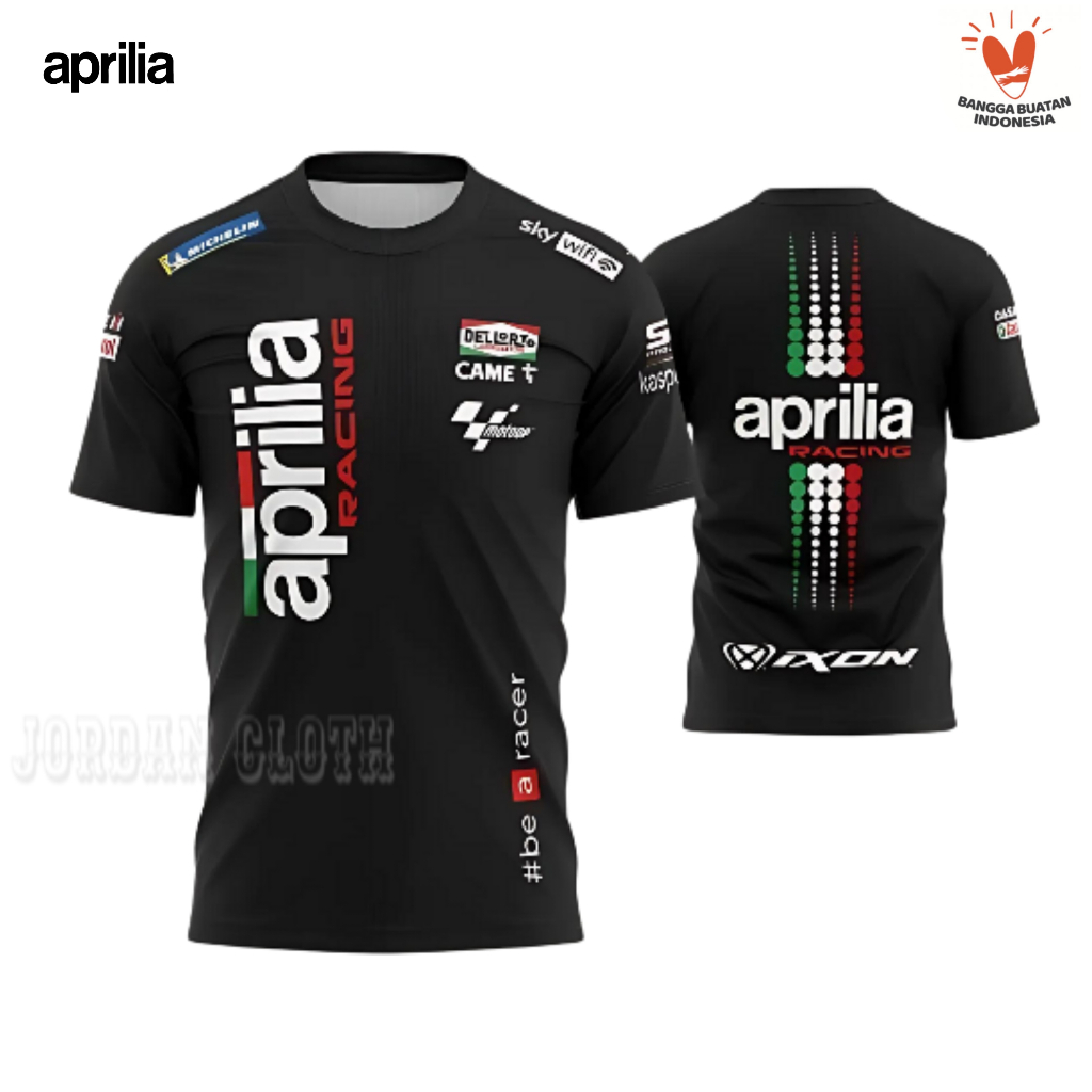 Tshirt Baju Kaos Baju Team Balap MotoGP Aprilia Racing