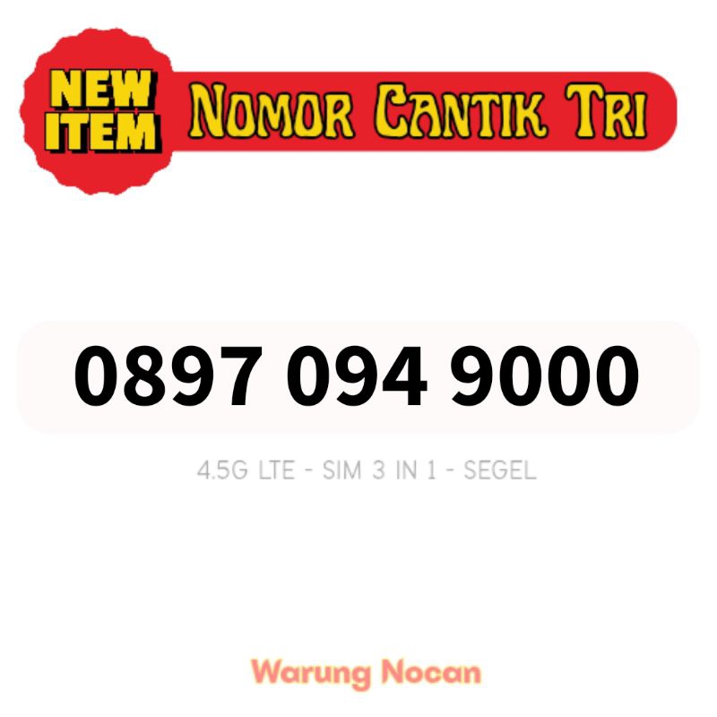 Perdana 3 cantik Nomor cantik tri three 3 Cantik 11 digit 094 9000