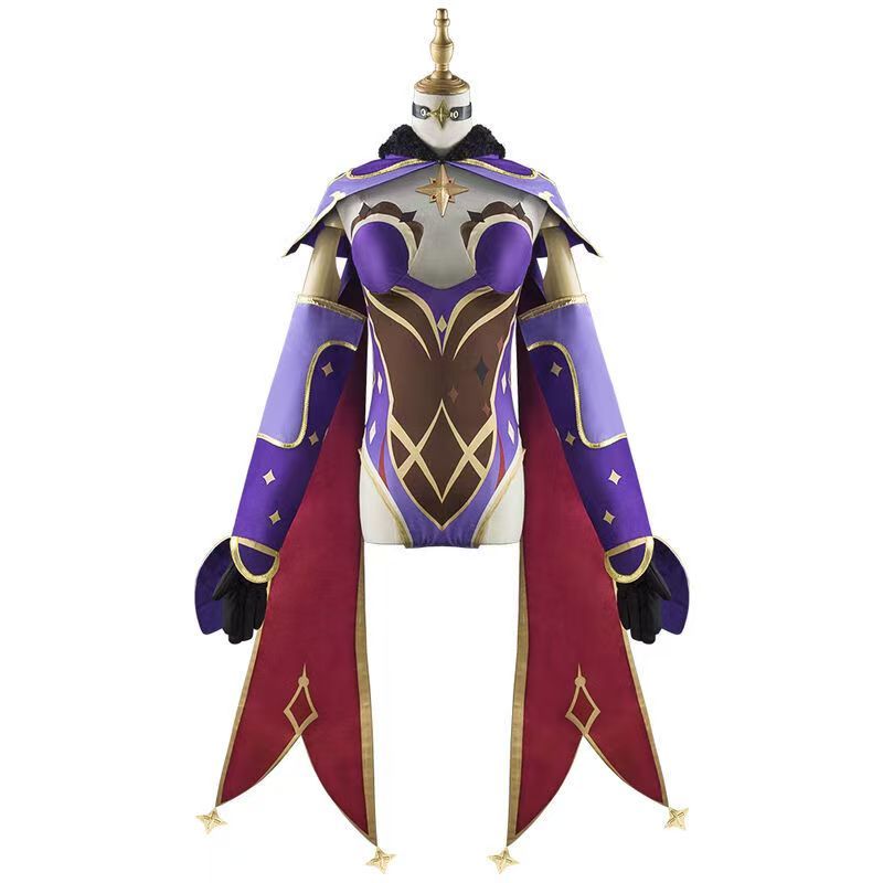 Genshin Impact Astrologist Mona Cosplay Costume and Mona wig / Mona shoes