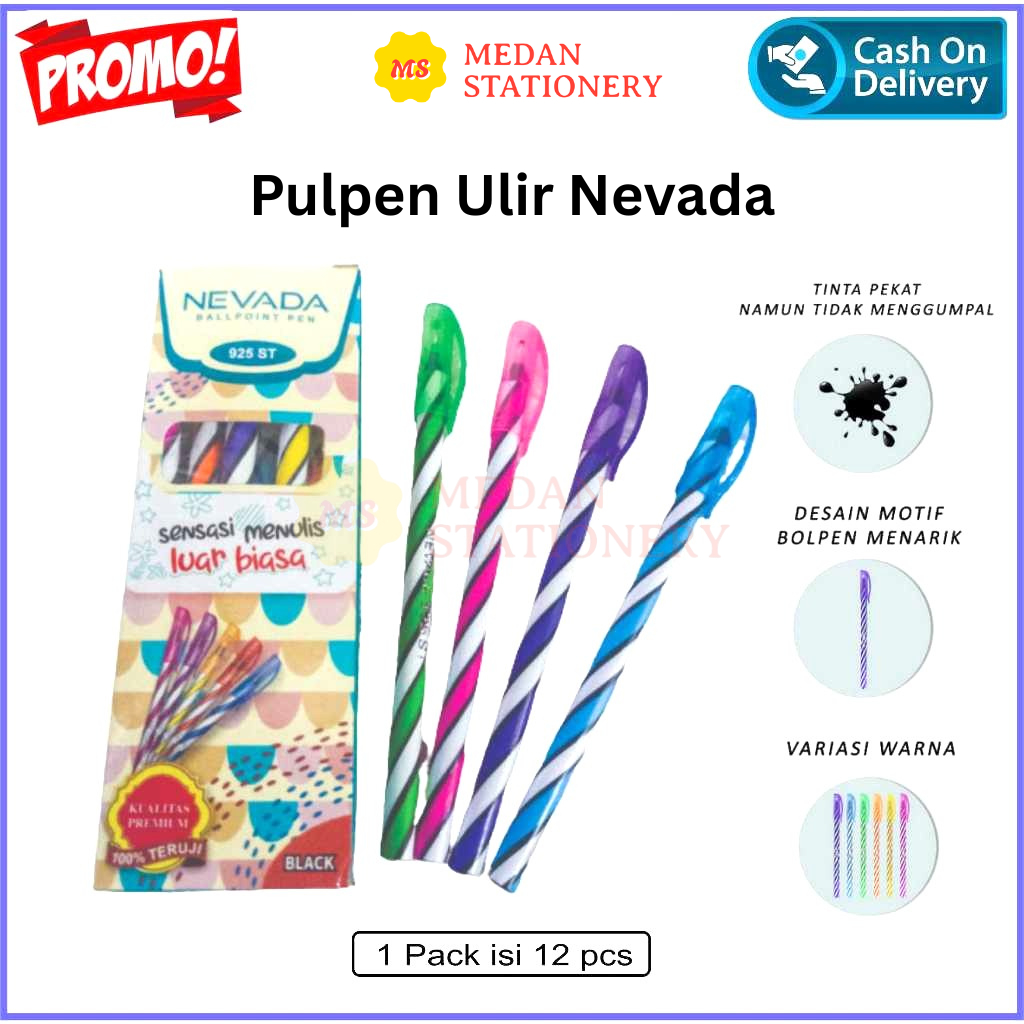 

Pulpen Lilin Nevada 0.7 mm TERMURAH isi 12 pcs Pen ulir