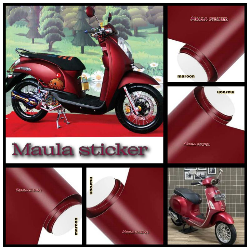 Skotlet Warna Merah Maroon Doff Kualitas Premium Untuk Variasi Body Motor Atau Mobil
