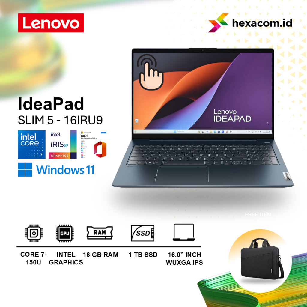 LENOVO Ideapad Slim 5 16 Core i7 150U 16GB 1TB SSD 16" WUXGA TOUCHSCREEN