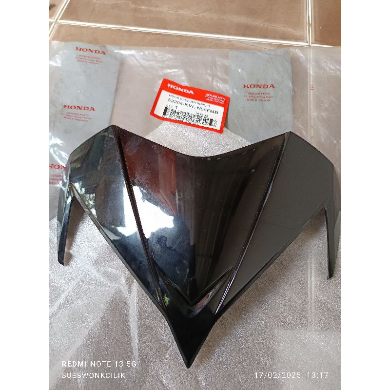 53204-KVL-N00FMB visor batok lampu depan honda supra x125 batman hitam original ahm