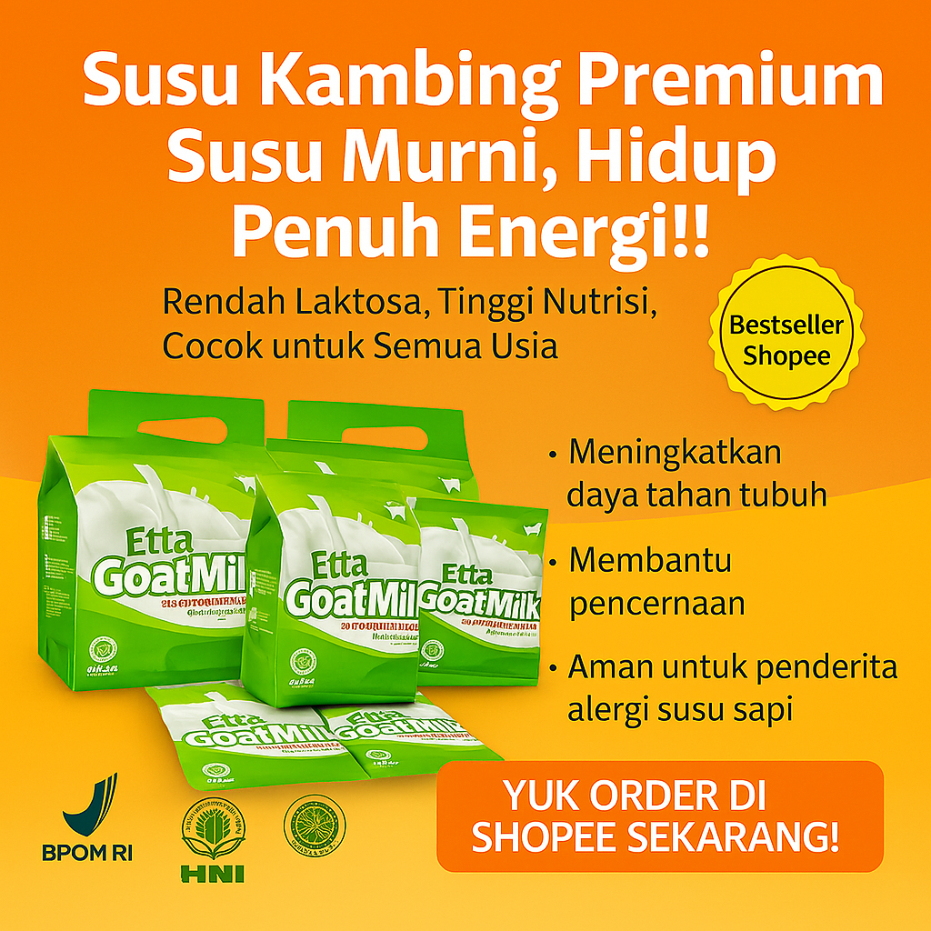 

SUSU KAMBING BUBUK/ ETTA GOAT MILK/ ORIGINAL/ AREN/ COKELAT