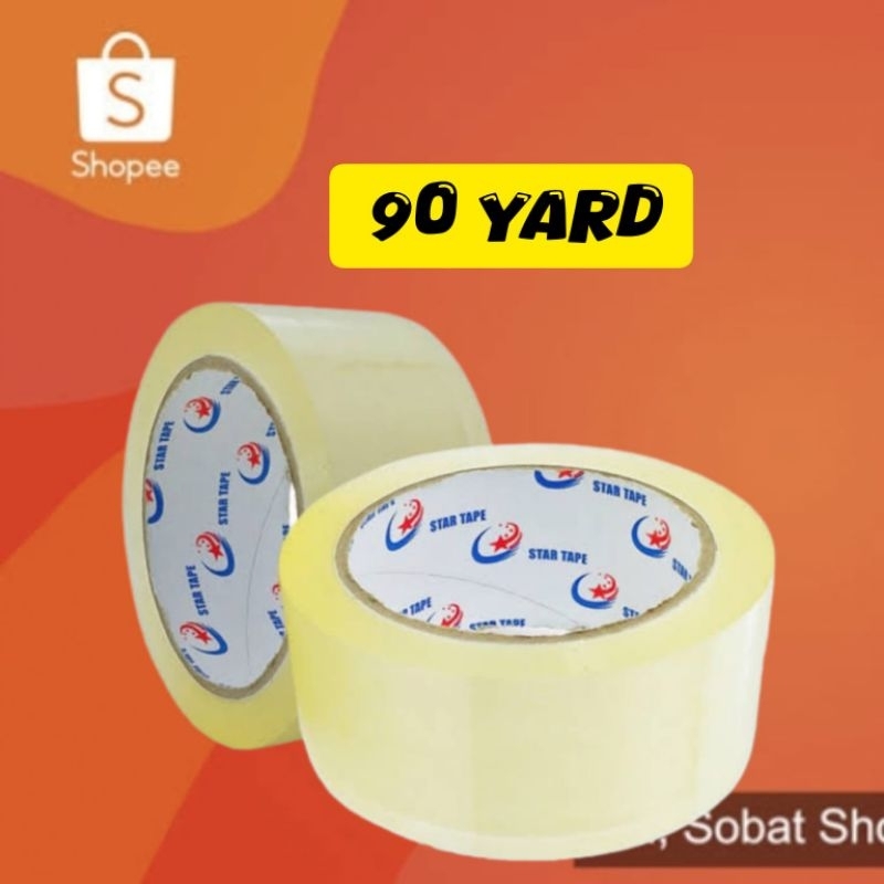 

Star Tape Lakban Bening 90 Yard Satuan Original