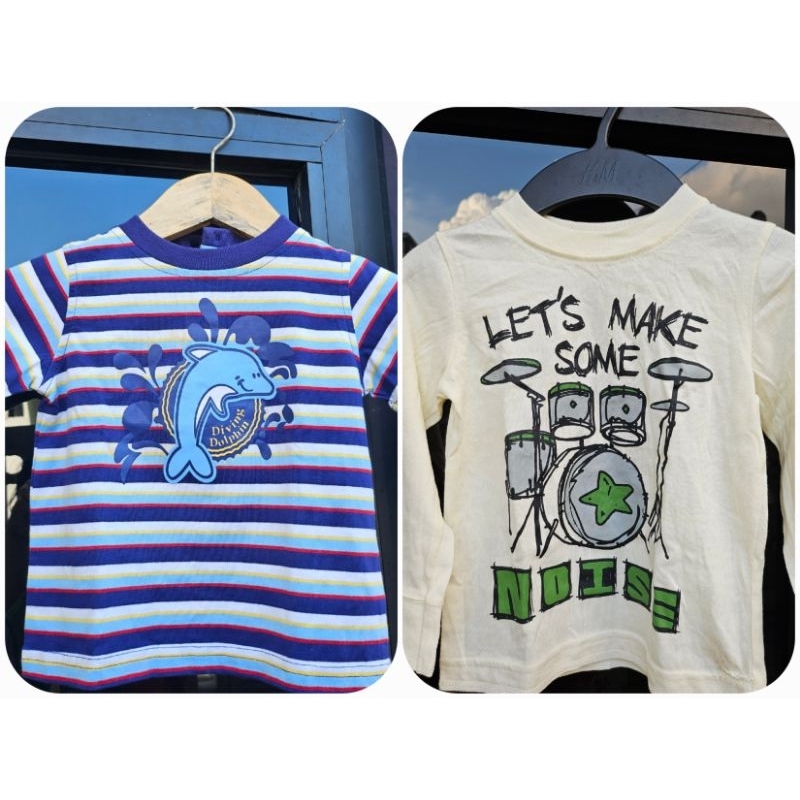 Kaos Panjang Anak Navy dan Cream