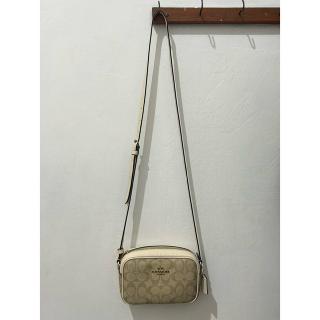 Preloved Coach Signature PVC Mini Jamie Camera Bag Preloved Light Khaki