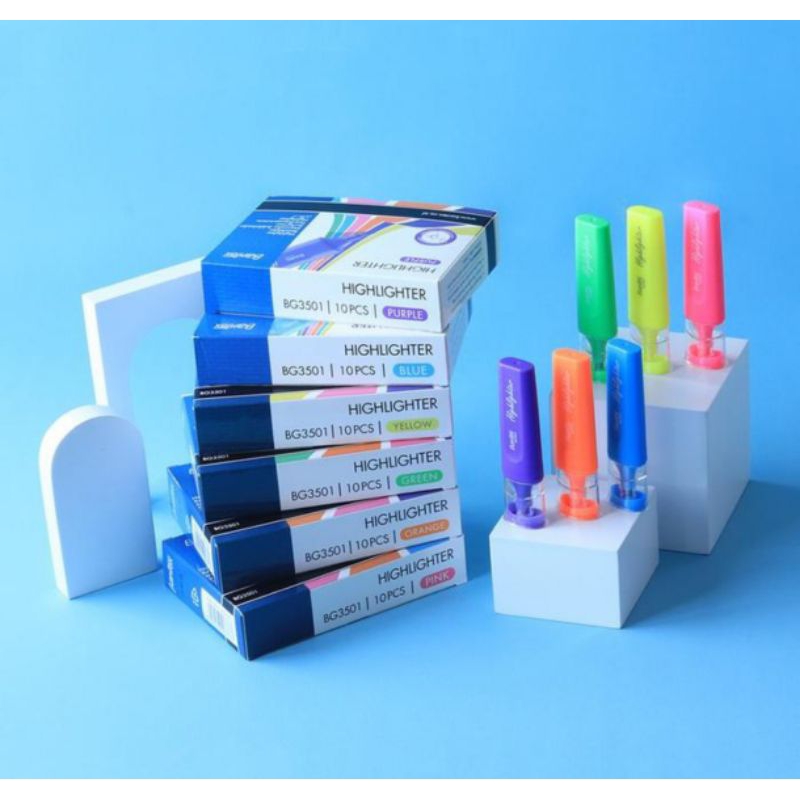 

Highlighter / Penanda Teks / Text Marker Bantex Warna Fluorescent Cerah Type: BG-3501 (Per Pcs)