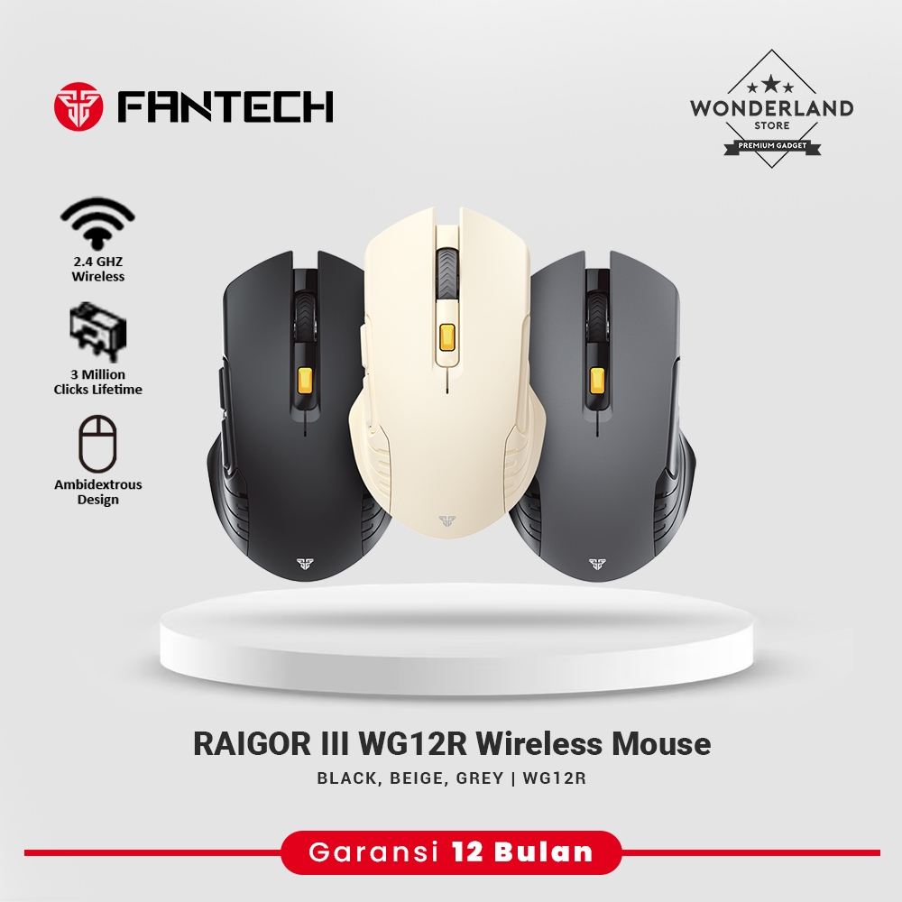Fantech Raigor III WG12 WG12R WG12RS Wireless Gaming Mouse Rechargeable - Wonderland Store