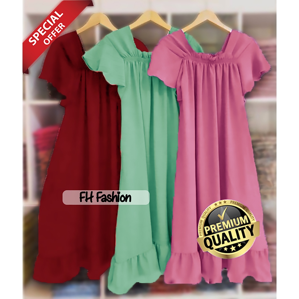 Daster Fuji Crinkle Daster Piyama Tidur Daster Cringkel Laura Dress Daster Termurah Viral Tiktok