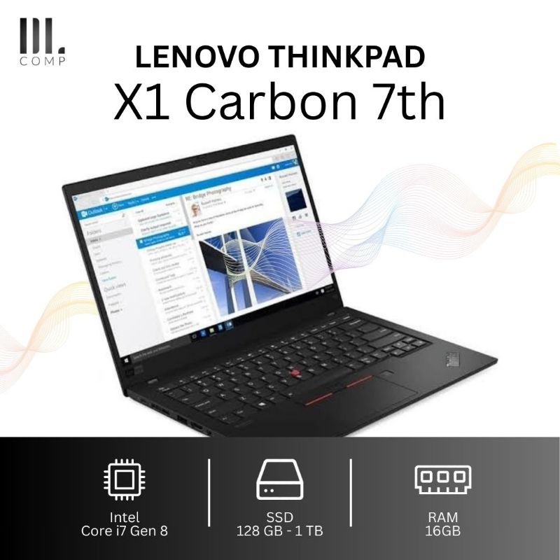 Laptop ThinkPad X1 Carbon 7th i7 Gen 8 / RAM 16GB / SSD 128–1TB / Ultrabook Premium Second