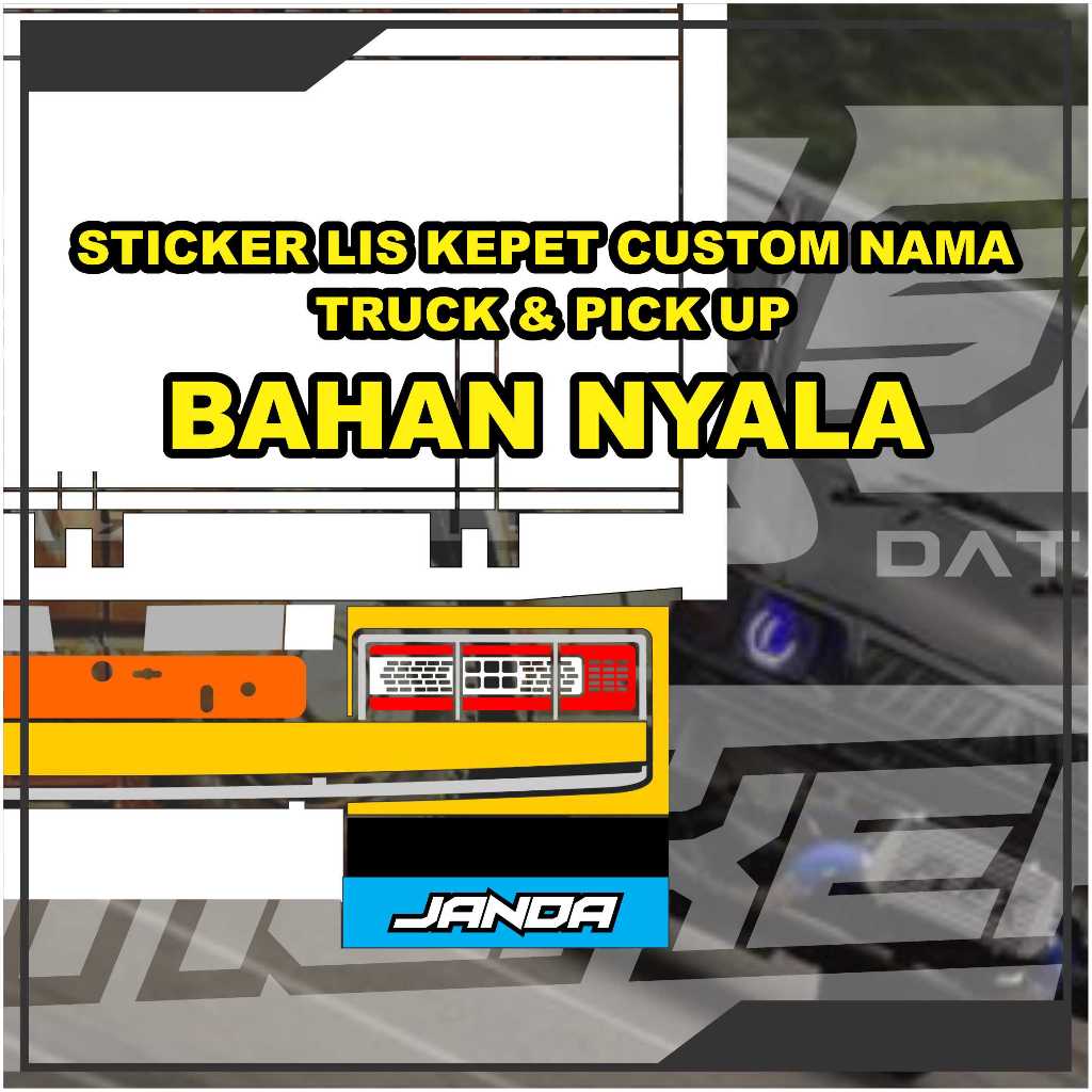 Sticker kepet lumpur/EBLEK CUSTOM NAMA truck pickup Bahan Nyala Reflective