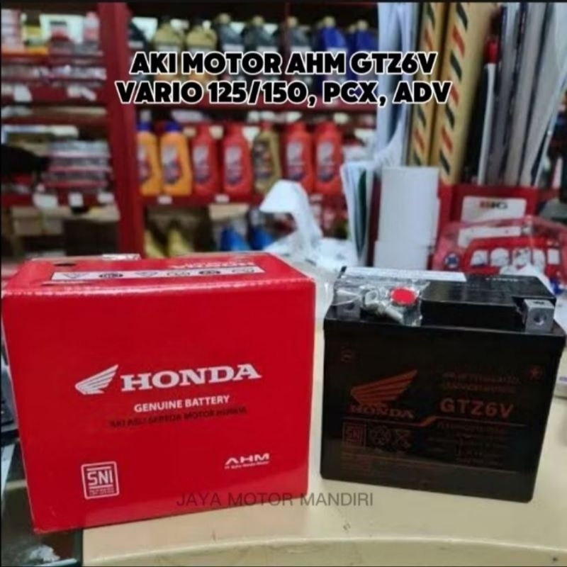 AKI AHM GTZ6V 100% ORIGINAL HONDA GENUINE PART VARIO 125/150, PCX, ADV JAYA MOTOR MANDIRI