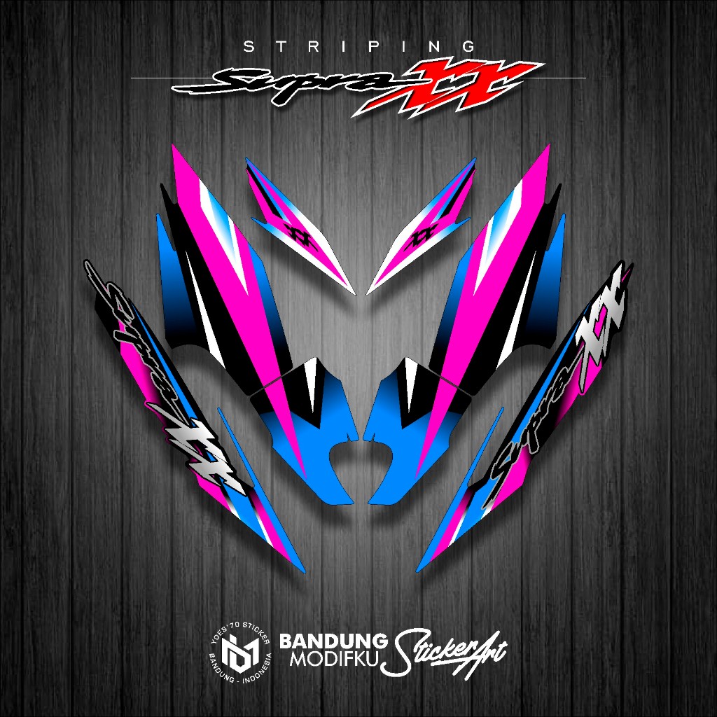STRIPING STICKER VARIASI HONDA SUPRA XX 110 / KRS 12 / SUPRA XX STRIPING NEW CUSTOM / STICKER SUPRA
