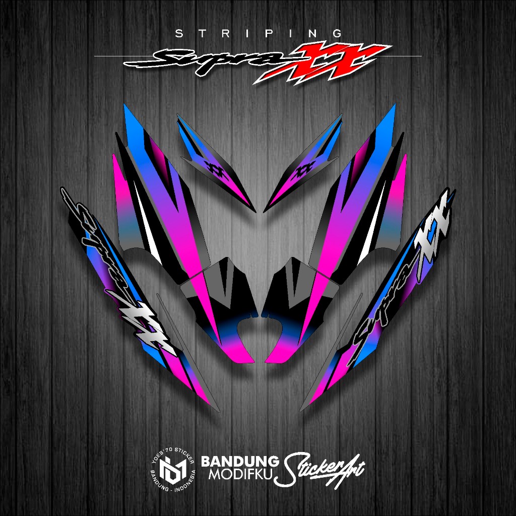 STRIPING STICKER VARIASI HONDA SUPRA XX 110 / KRS 14 / SUPRA XX STRIPING NEW CUSTOM / STICKER SUPRA