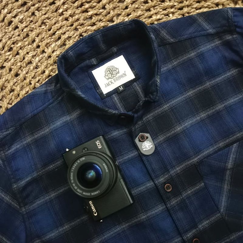 F2D Kemeja Flanel Brown White Premium Best Seller / flanel/hem pria/ flanel pria/ kemeja flanel/ eig