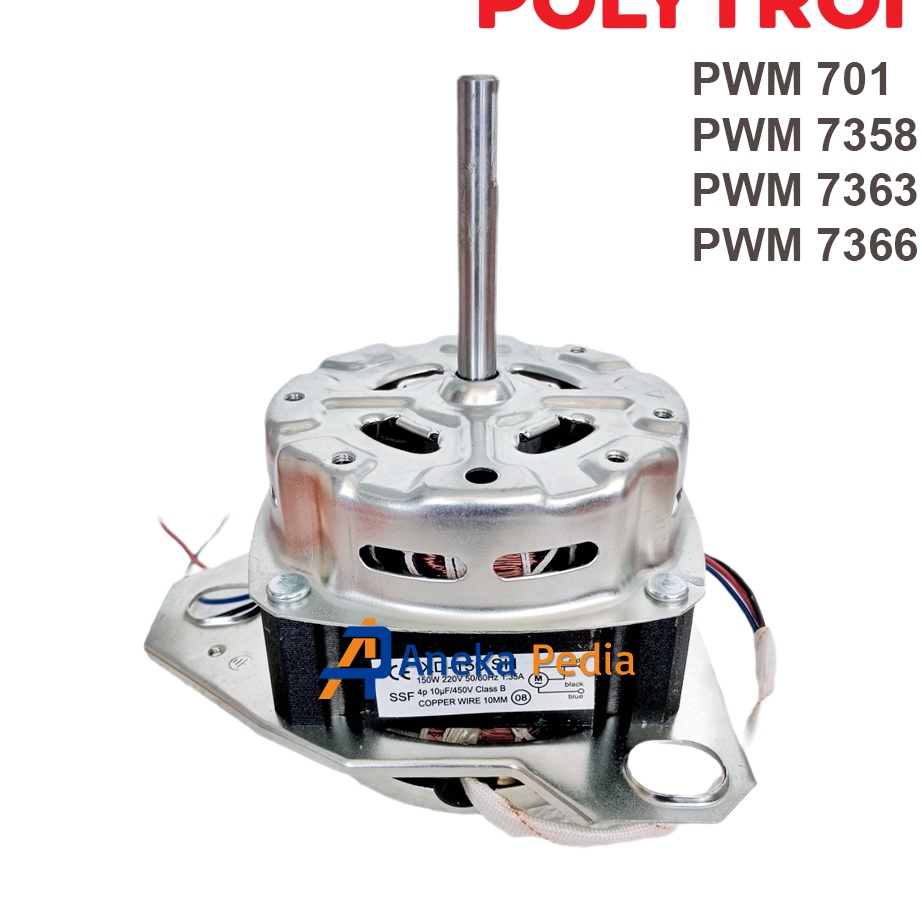 DINAMO WASH POLYTRON 7 Kg PWM 71 7358 7363 7366 Motor Pencuci Mesin Cuci 2 Tabung Politron PWM71 PWM