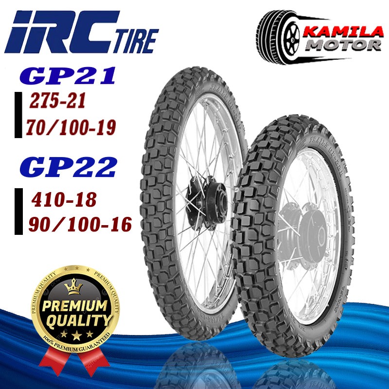 BAN MOTOR SEMI TRAIL IRC GP22 RING 16 ( BUKAN TUBELESS ) KLX150 GP22 90/100 -16 DAN GP21 70/100 -19 