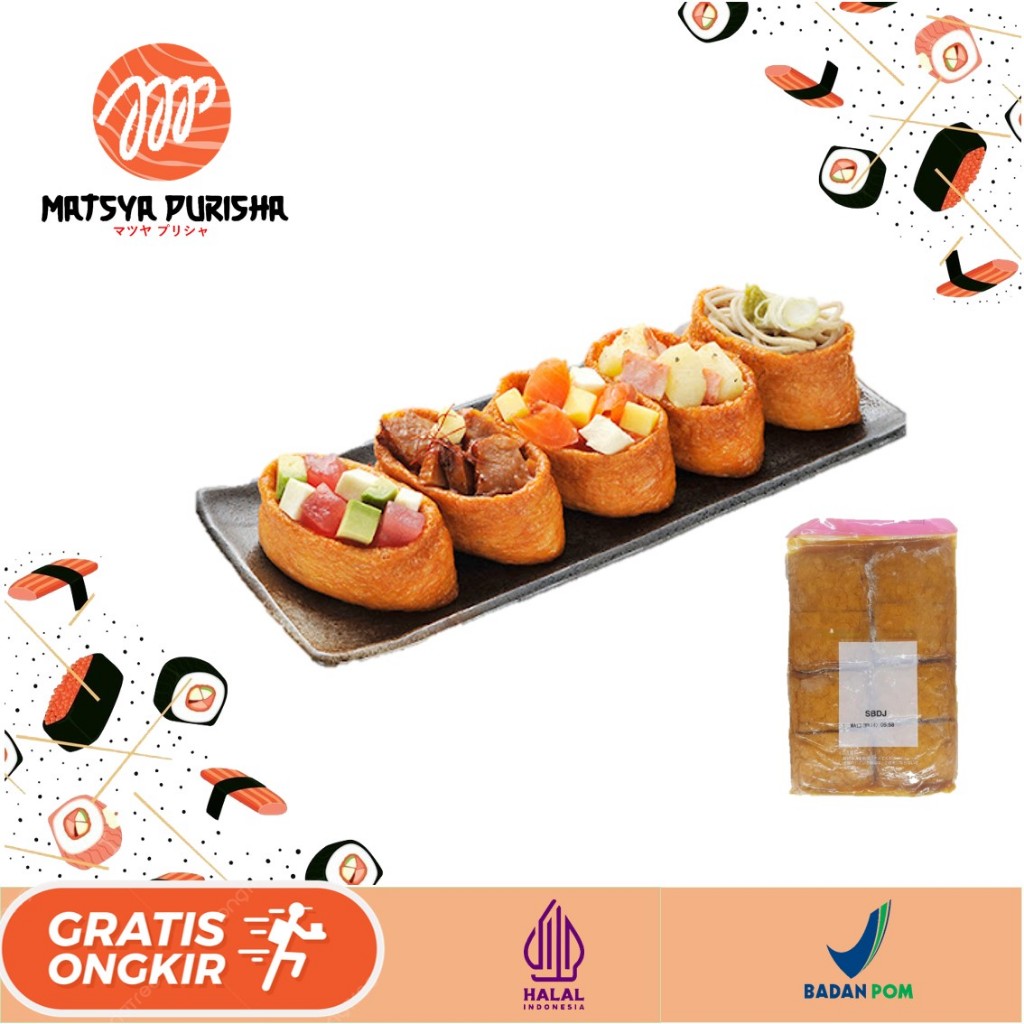 

Ajitsuke Inari Misuzu Kulit Tahu Jepang / Kulit Sushi 40 Pcs Halal / Kantung Tahu Goreng Berbumbu