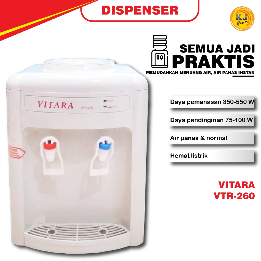 Dispenser Vitara VTR-260/ Navara NVR-280 Dispenser Galon/ Dispenser Air Panas Normal - REKOMENDASI T