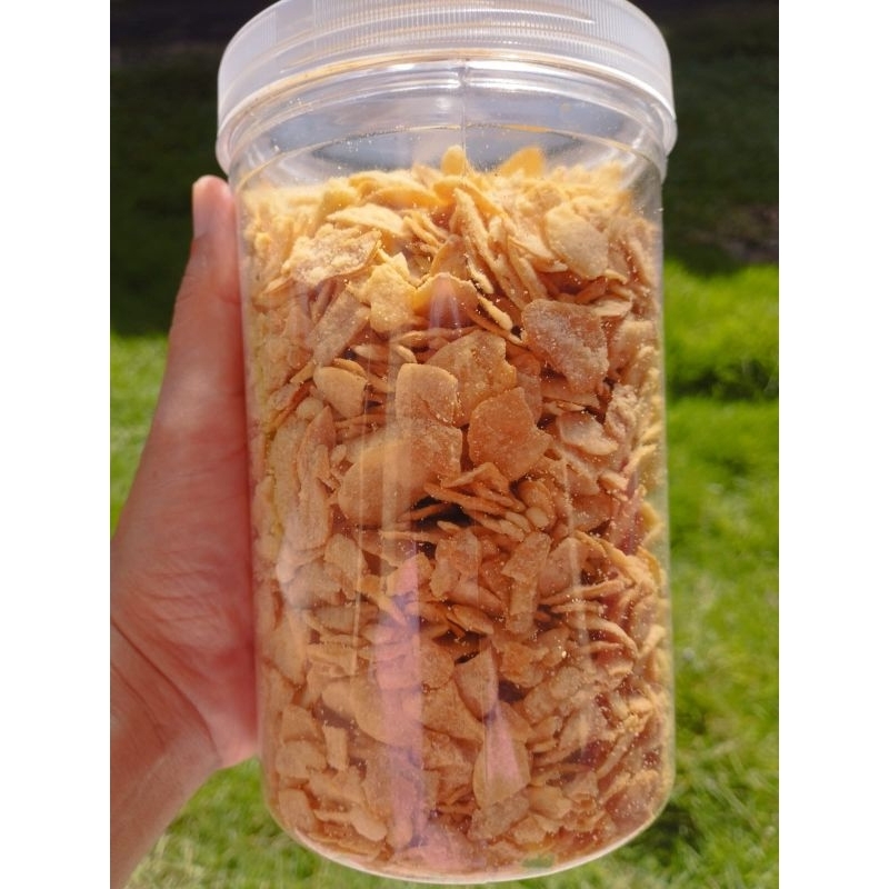 

bawang putih goreng satu toples 1000 ml -bahan masakan