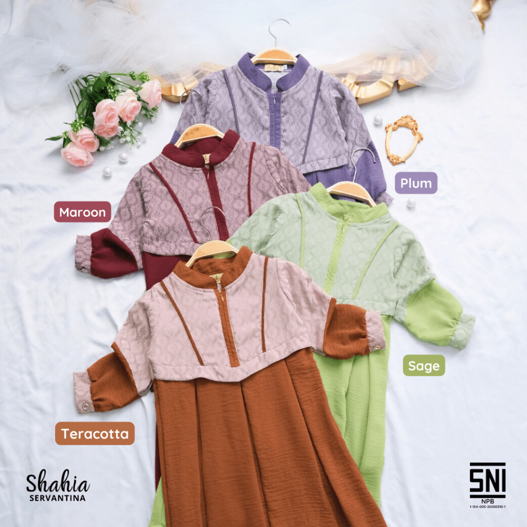 Shahia Servantina -  Atira Dress Gamis Anak Perempuan Couple Mom Kids