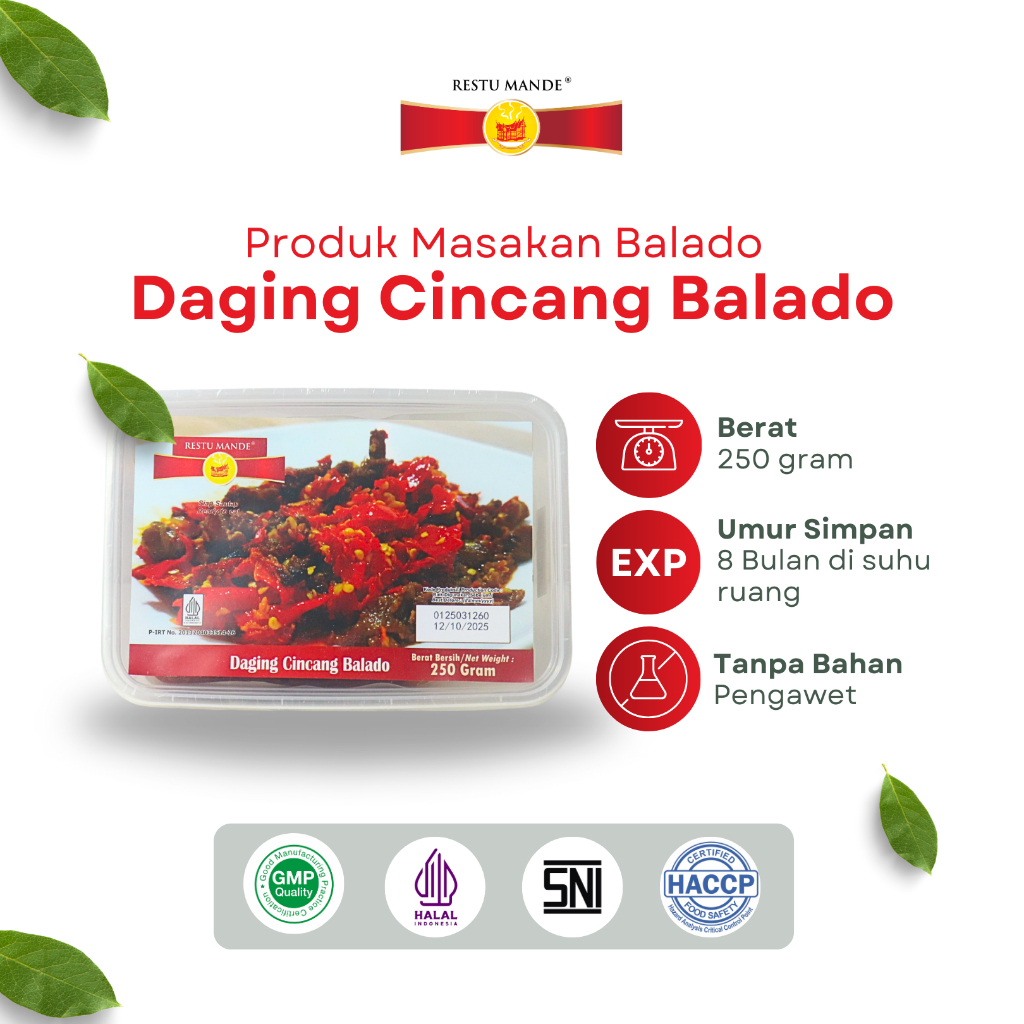 

[Baru] Restu Mande Daging Cincang Balado (daging sapi) 250 gram