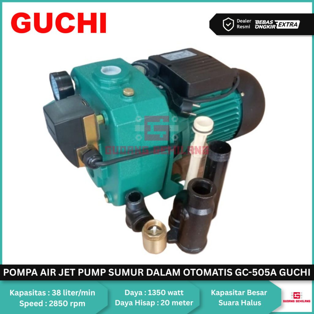 Pompa Air Water Pump Jet Pump Sumur Dalam Otomatis GC-505A GUCHI