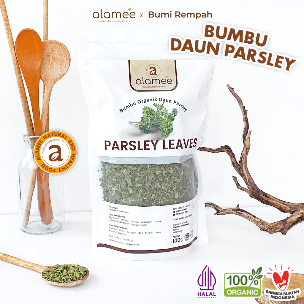 

ALAMEE Parsley Kering Dried Persley Flakes Daun Peterseli Leaves Bumbu Dapur Masak Organik 100g