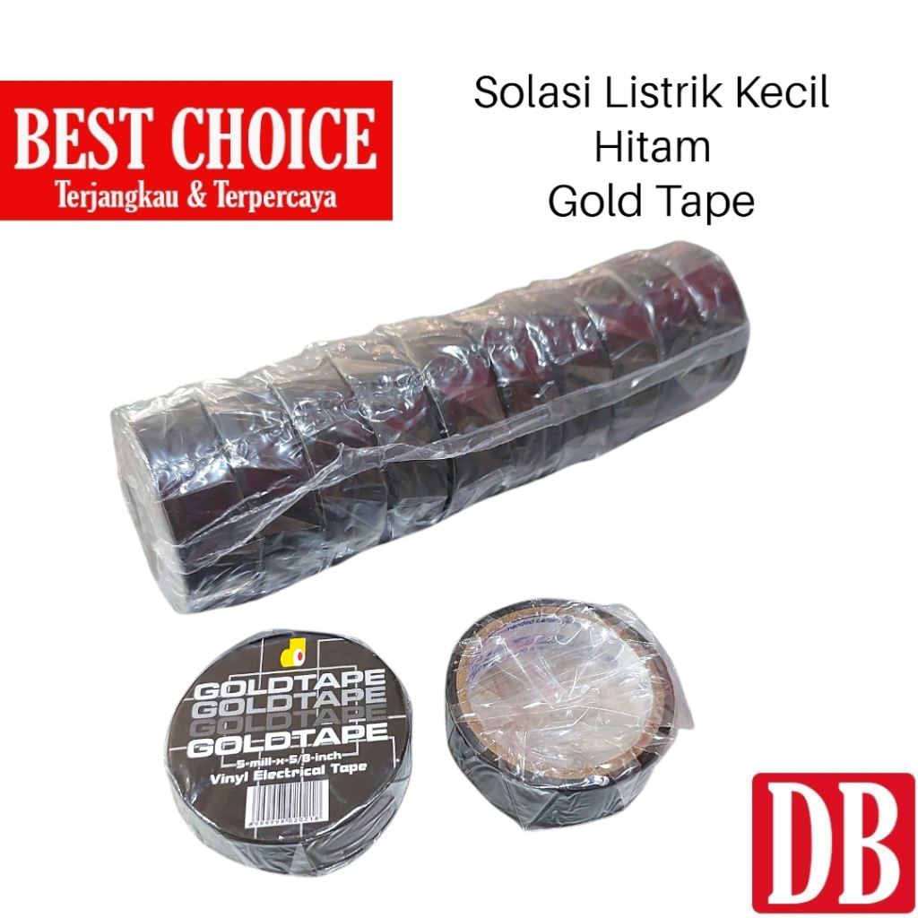 

Isolasi / Selotip / Solasi PVC Listrik Goldtape Hitam (10pcs)