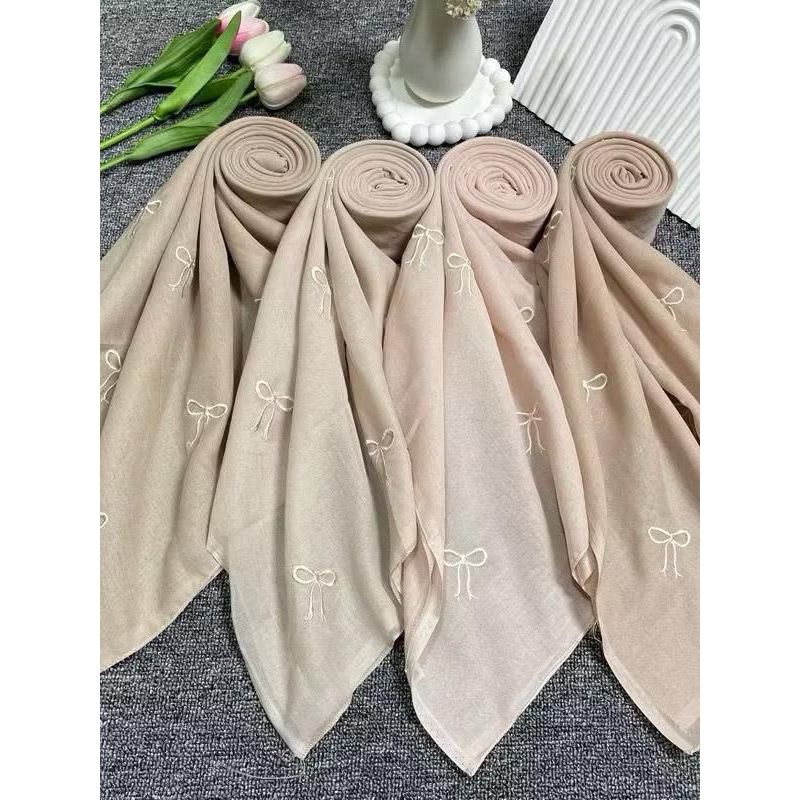 Jilbab segi empat Paris jadul -Jilbab bordir pita - Jilbab segi empat pita - hijab segi empat pita -