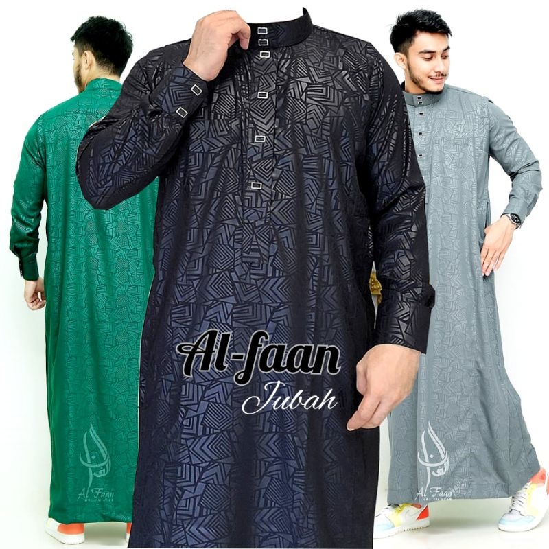 Gamis jubah pria dewasa jubah mewah jubah pria muslim embos jubah alfaan exclusive terbaru model ter
